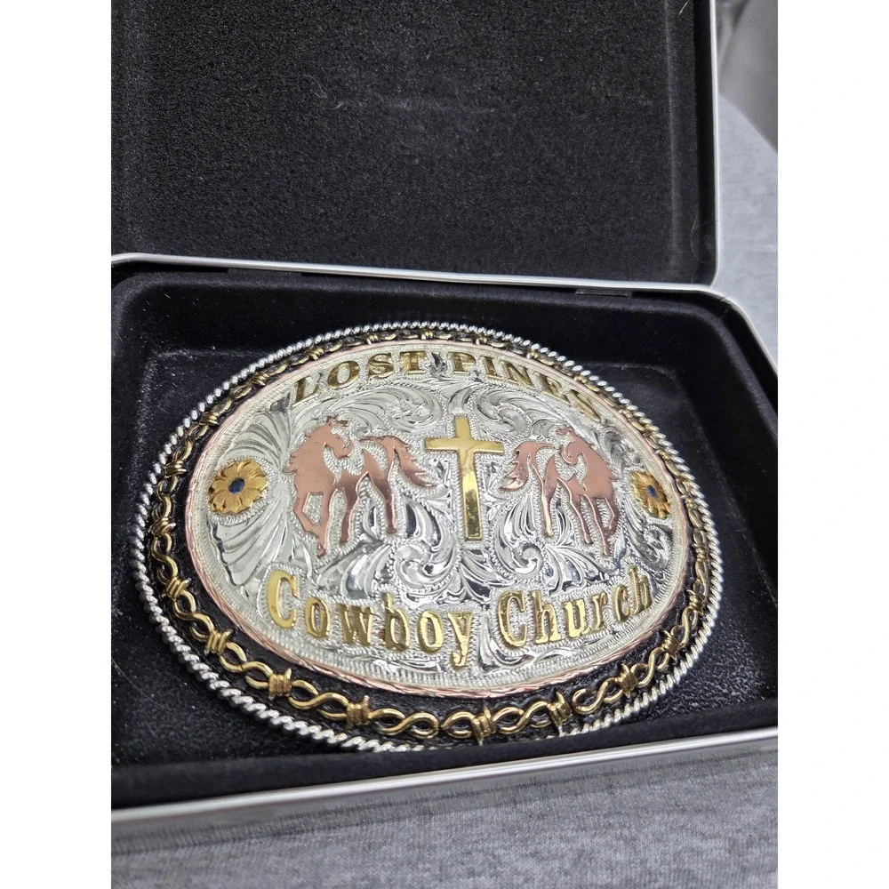 Lone Star Silversmith Lost Pines Cowboy Church Rodeo Belt Buckle